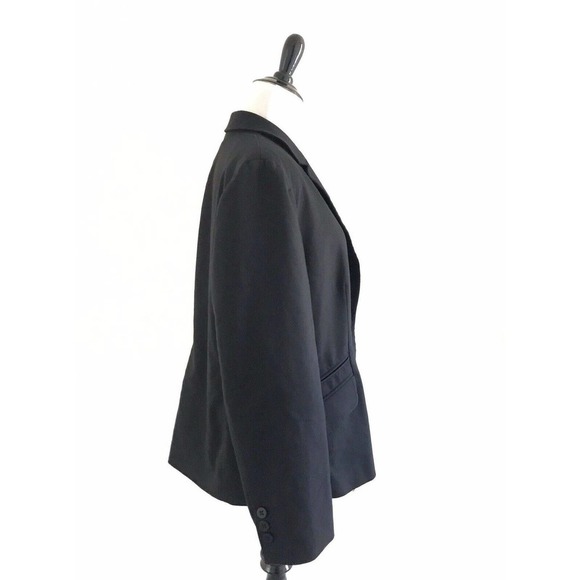 Chicos | Womens Size 2 Black City Chic One Button Blazer Polka Dots Lined - Picture 6 of 12